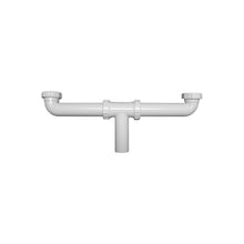 PlumbPak® 130-16W Center Outlet Continuous Waste With Baffle Tee, 1-1/2 in Nominal, Plastic, White