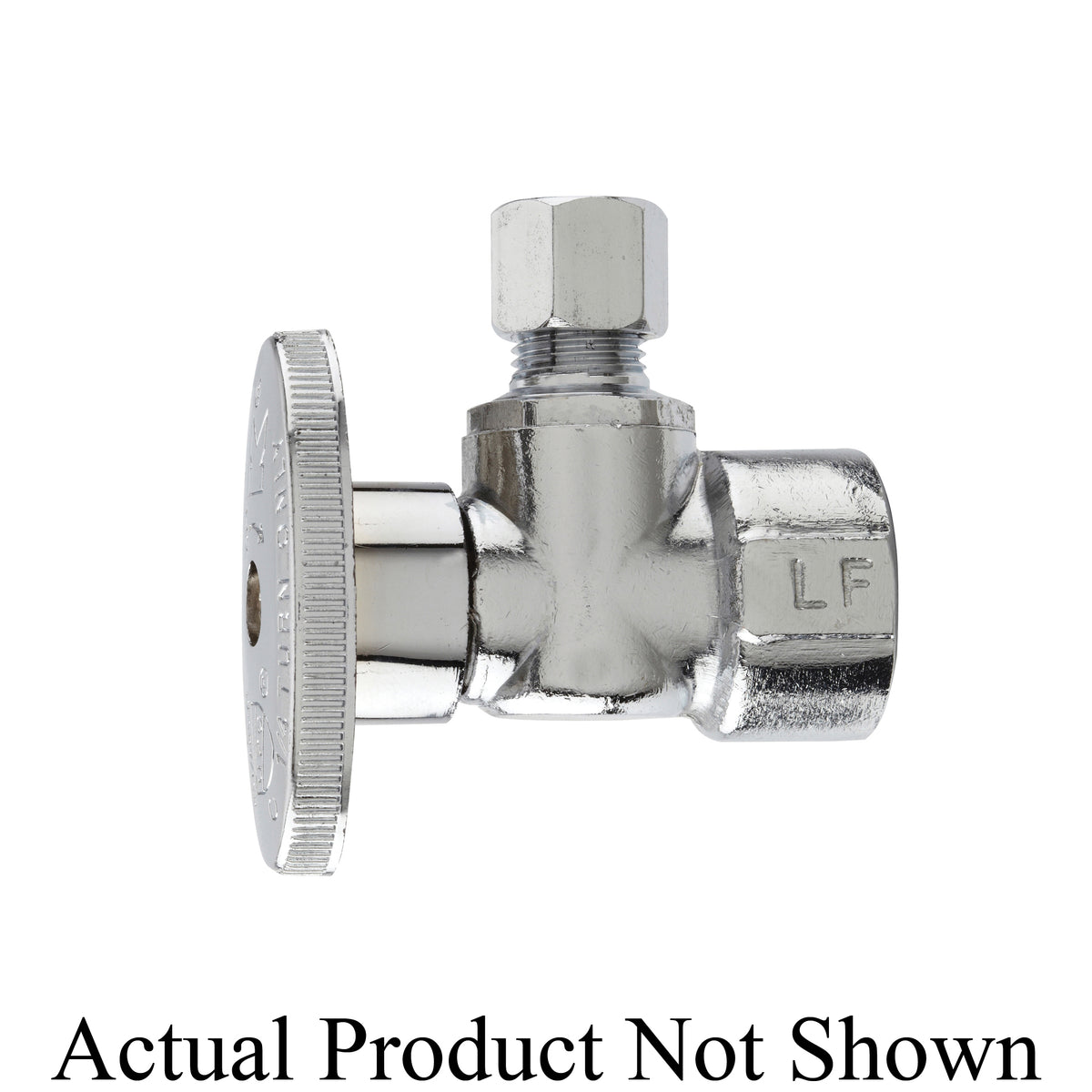 PlumbPak® 2046PCLF High Quality 1/4 Turn Straight Valve, 1/2 x 1/4 in Nominal, FNPT x Compression End Style, Solid Brass Body, Polished Chrome, Import