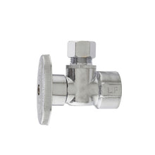 PlumbPak® 2048PCLF High Quality 1/4 Turn Angle Valve, 1/2 x 3/8 in Nominal, FNPT x Compression End Style, Solid Brass Body, Polished Chrome, Import