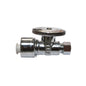Keeney 2068PCPOLF Straight 1/4 Turn Valve, 5/8 x 3/8 in Nominal, Push-Fit x Compression End Style, Solid Brass Body, Polished Chrome, Import