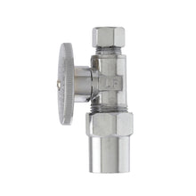PlumbPak® 2881PCLF Straight High Quality 1/4 Turn Valve, 1/2 x 3/8 in Nominal, CPVC x Compression End Style, Solid Brass Body, Polished Chrome, Import