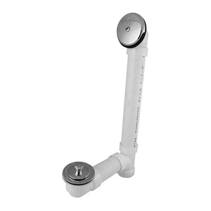 PlumbPak® Lift 'N' Turn 620LAABS Complete Bath Drain With Pipe and Tee, 1-1/2 in Nominal, Plastic Drain, Polished Chrome