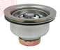 Kissler 759-3120 Basket Strainer Assembly, For Use With Universal Fit Sink, Perfect Putty Pre-Installed, Long Post, Stainless Steel, Chrome Plated