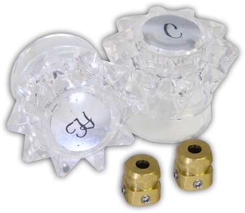 Kissler 793-0142 Pair of Handle, 1-1/4 x 1-15/16 in, For Use With Fits-All Faucets, Acrylic