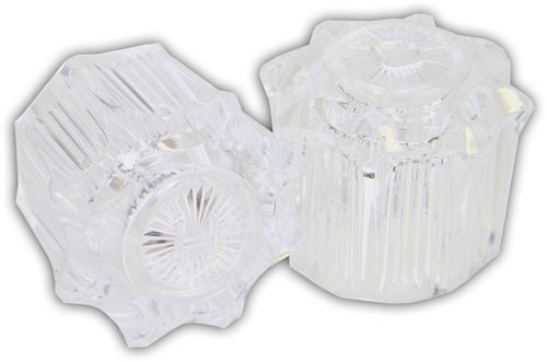Kissler 795-0142 Pair of Handle, 1 x 1-3/4 in, For Use With Gerber Faucets, 16 Point, B-18 Broach Style, Acrylic