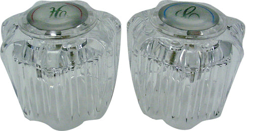 Kissler 795-1718 Pair of Handle, 1-1/8 x 1-7/8 in, For Use With Delta-Delex Faucets, B-13 Broach Style, Acrylic