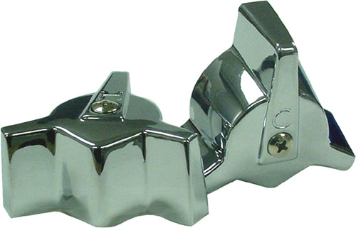 Kissler 799-0163 Pair of Handle, 1-1/2 x 1-1/4 in, For Use With Central Brass Faucets, 16 Point, B-12 Broach Style, Chrome Plated