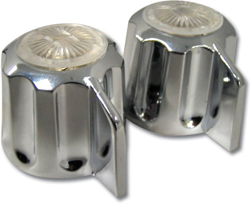 Kissler 799-1152 Pair of Handle, 1-5/16 x 1-1/2 in, For Use With Gerber Faucets, 16 Point, B-18 Broach Style, Chrome Plated