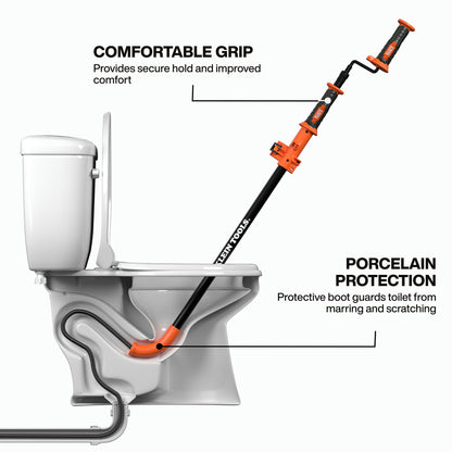 Klein® 53018 Toilet Auger, 0.5 in Dia 3, 6 in L Cable, Comfort Grip Handle