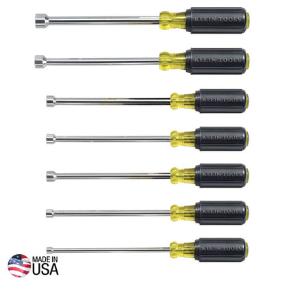 Hex Heavy Duty Nutdriver Set - Polished Chrome - 7 Pieces