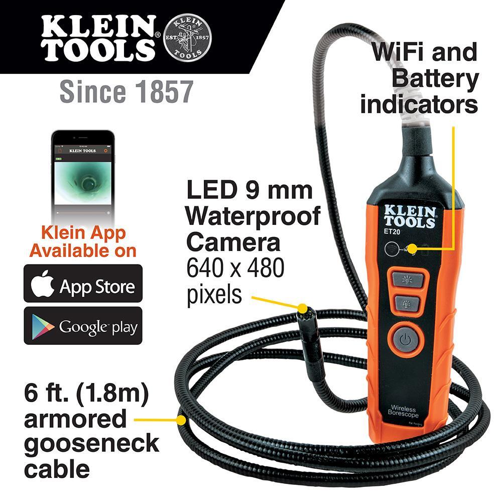 Wi-Fi Borescope Inspection Camera - 7.3" L Probe