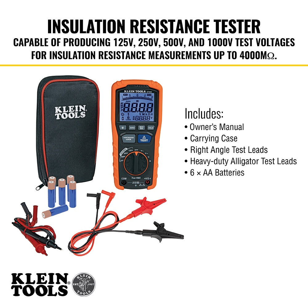 Digital Insulation Resistance Tester - 1000 V AC/DC