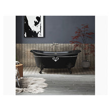 Artifacts - Decorative Border Bathtub - Black - Freestanding