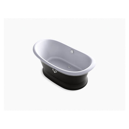Artifacts - Decorative Border Bathtub - Black - Freestanding
