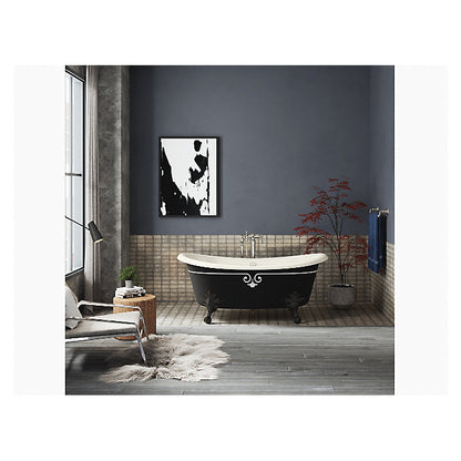 Artifacts - Decorative Border Bathtub - Black - Freestanding