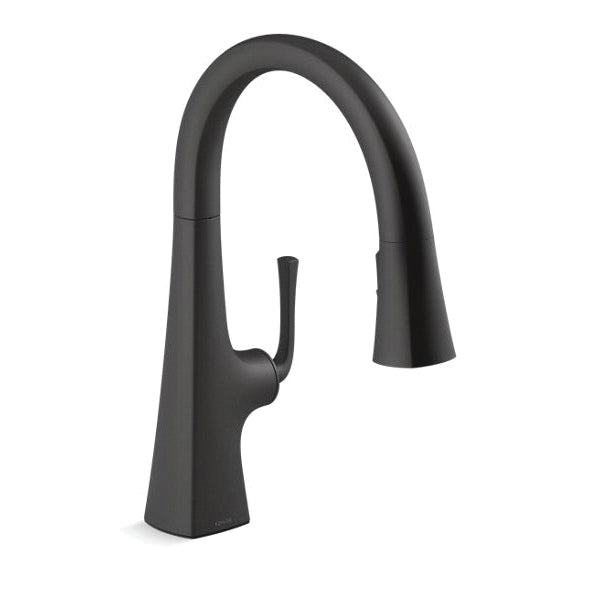 Graze - Pull-Down Kitchen Sink - Matte Black - Deck Mount