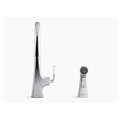 Graze - Kitchen Sink Faucet with Sidespray - Deck Mount