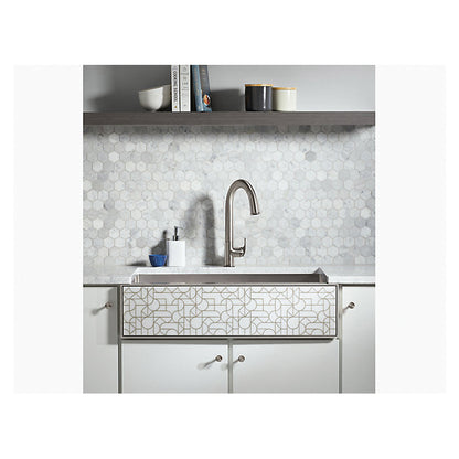 Etched Stone Insert - Natural Stone - Royal White