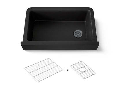 Cairn - 34" Kitchen Sink with Short Apron - Matte Black