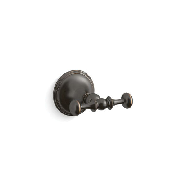 Decorative - Double Robe Hook - Oil Rubbed Bronze - 2 Hooks