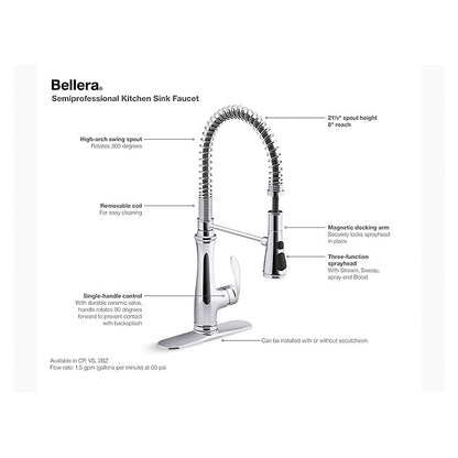 Bellera - Semi-Professional Kitchen Sink Faucet - 1.5 GPM