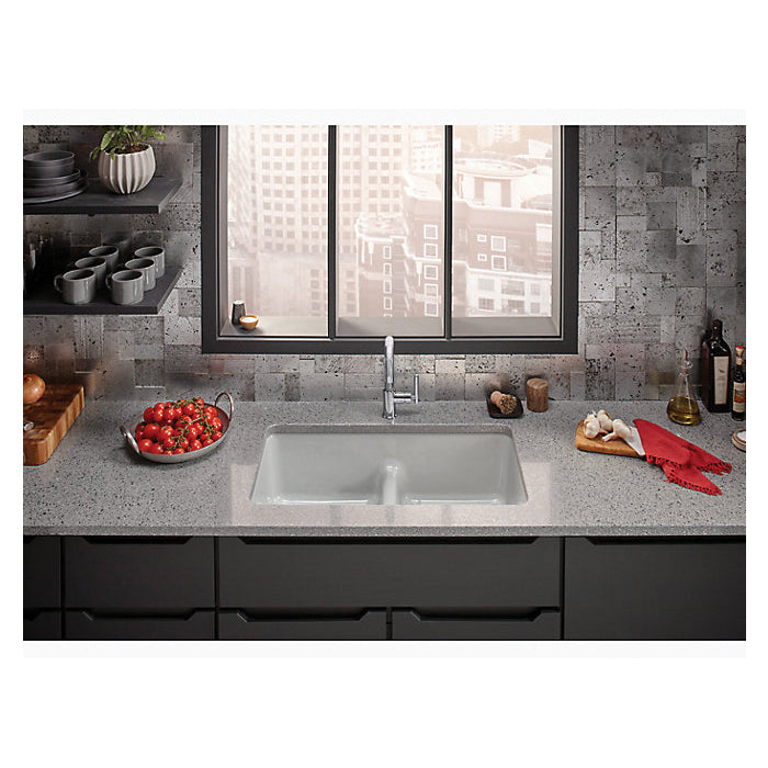 Iron/Tones - 33" Center Rear Drain Kitchen Sink