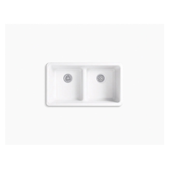 Iron/Tones - 33" Center Rear Drain Kitchen Sink