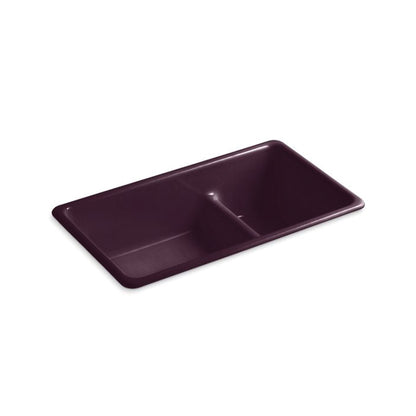 Iron/Tones - 33" Center Drain Kitchen Sink - Black Plum