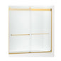 Levity Sliding Bath Door With Towel Bar, Anodized Aluminum