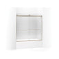 Levity Sliding Bath Door With Towel Bar, Matte Nickel