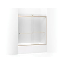 Levity Sliding Bath Door, Frameless Frame, Anodized Aluminum