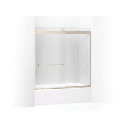 Levity Sliding Bath Door, Frameless Frame, Anodized Aluminum