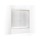 Levity Sliding Bath Door, Frameless Frame, Anodized Aluminum
