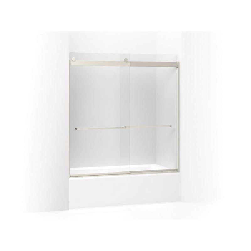 Levity Sliding Bath Door, Frameless Frame, Anodized Aluminum
