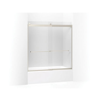 Levity Sliding Bath Door, Frameless Frame, Anodized Aluminum