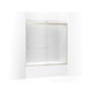 Levity Sliding Bath Door, Frameless Frame, Anodized Aluminum