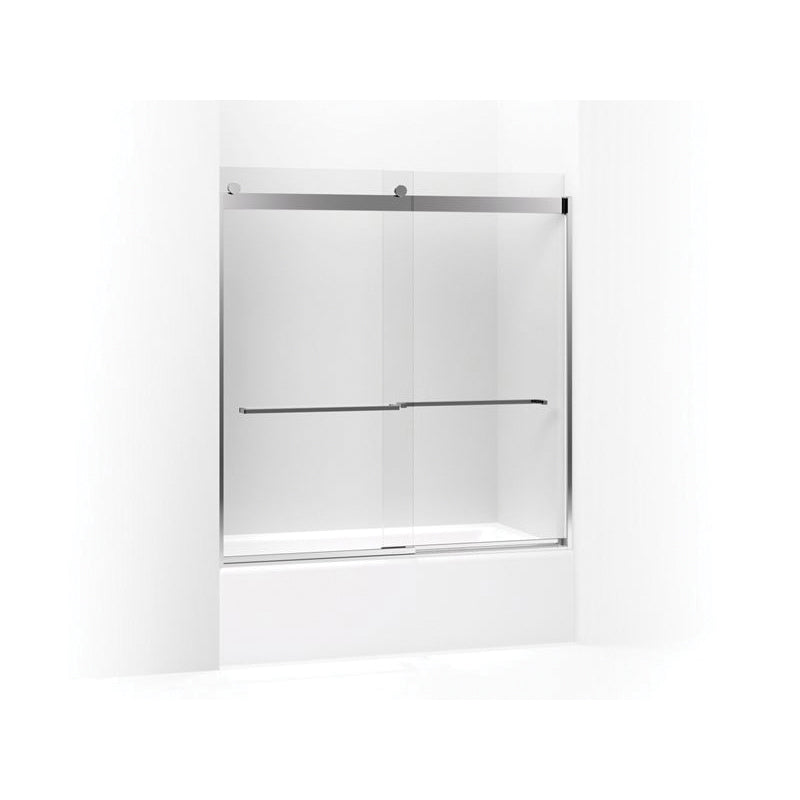 Levity Sliding Bath Door, Frameless Frame, Anodized Aluminum