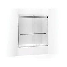 Levity Sliding Bath Door, Frameless Frame, Anodized Aluminum