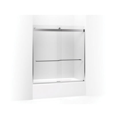Levity Sliding Bath Door, Frameless Frame, Anodized Aluminum