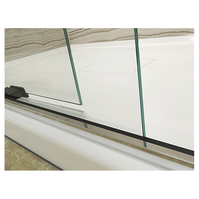 Levity - Sliding Shower Door - Vibrant Brushed Moderne
