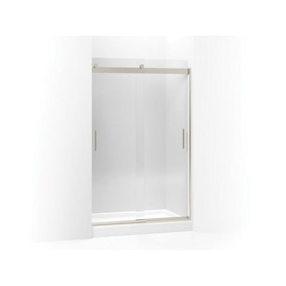 Levity Sliding Shower Door, Frameless Frame, Brushed Nickel