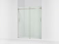 Levity - Frameless Sliding Shower Door - 74 in H - 1/4 in Crystal Clear Glass - Matte Nickel