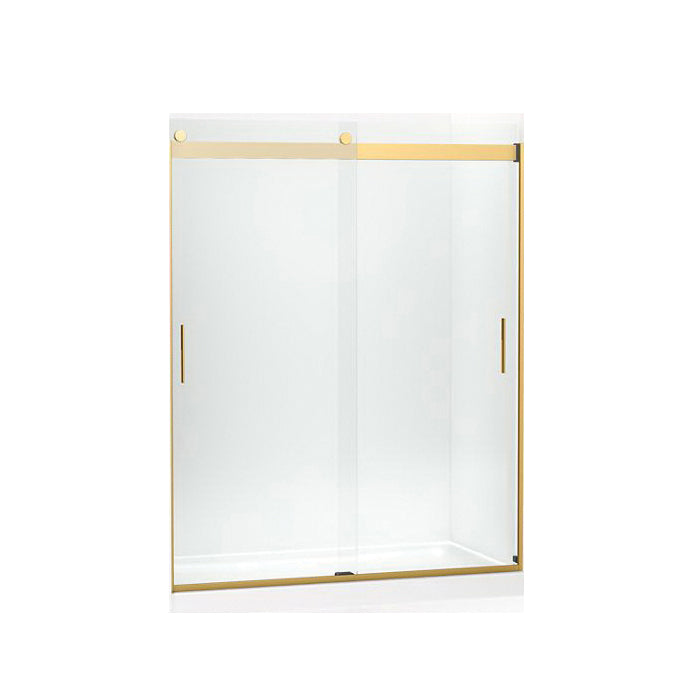 Levity - Sliding Shower Door - Vibrant Brushed Moderne