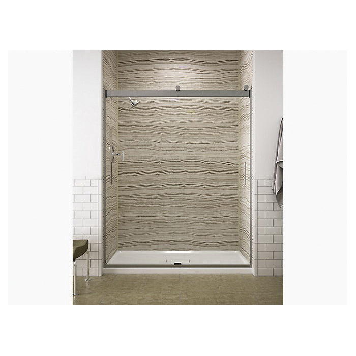Levity - Sliding Shower Door - Vibrant Brushed Moderne