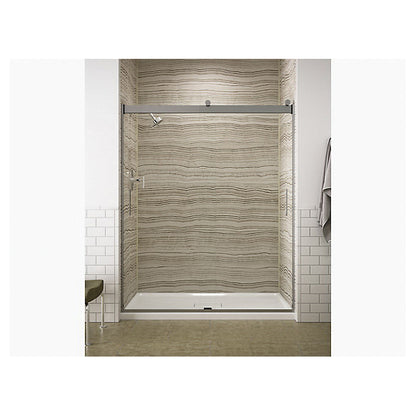 Levity - Sliding Shower Door - Vibrant Brushed Moderne