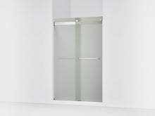 Levity Sliding Shower Door With Towel, Anodized Aluminum