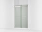 Levity Sliding Shower Door With Towel, Anodized Aluminum