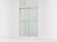 Levity Sliding Shower Door With Towel, Bright Silver, Bar
