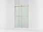 Levity Sliding Shower Door With Towel, Bright Silver, Bar
