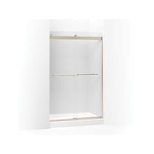 Levity Sliding Shower Door With Towel, Anodized Aluminum